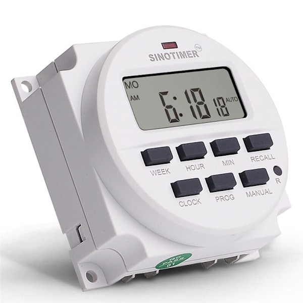 Tm618N-2 1,6 tuuman LCD-näyttöinen digitaalinen 220V AC 7 päivän ohjelmoitava aikakytkimen releellä ja laskentatoiminnolla