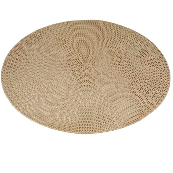 38CM Rund Hotel Restaurang Placemat PVC Isolering Bordsmatta Anti-Scalding Steak Skydd Ljus Guld