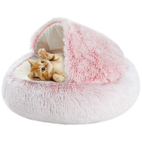 Rund kæledyrskurv Fluffy katteseng pude Donut kurv Ultra-blød rede åndbar hvalpemåtte kæledyr katteseng bærbar kurv kennel hule hus vaskbar