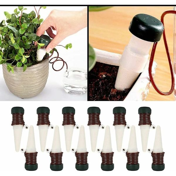 12 stk. Vanddispenser til Indendørs Planter, Automatisk Vanddispenser til Blomster og Planter, Vanding Vanddispenser til Indendørs Planter og Blomster