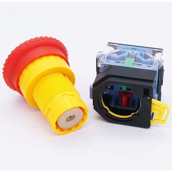 AC 440V 10A Röd Svamp Nödstopp Tryckknappsbrytare 22mm NO NC Tryckknappsbrytare LA38-11ZS