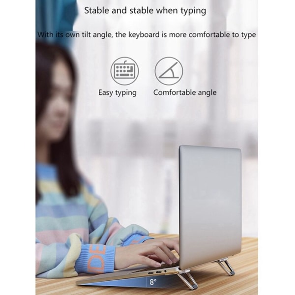 Bærbar computer stand mini bærbar køling beslag bag montering beslag (grå)