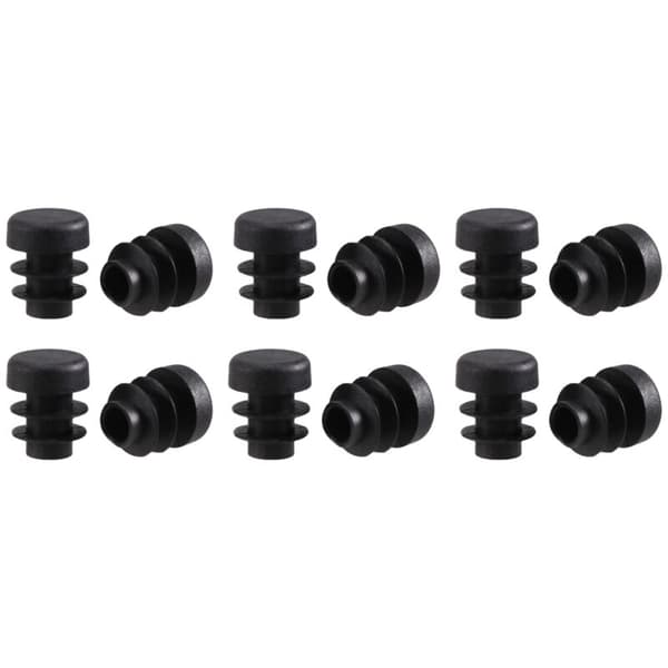 12 stk. Plast 12 mm Rør Endestykker Prop Rørindsats Prop Rund Sort