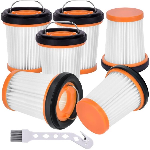 Pack of 6 Cloth Vacuum Filters with Brush for WV201 WV200 WV205 WV220 WANDVAC Handheld Vacuum Cleaner