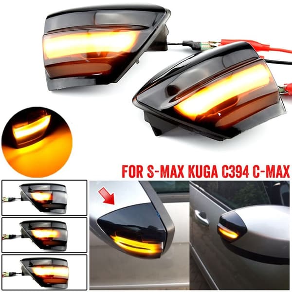 LED Dynamisk Blinklys Sidespejl Sekventiel Indikator Passer til 2007-2014 C-Max 2011-2019