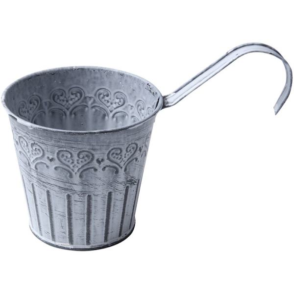 Vintage smedejerns blomsterspand Blomsterredskab med krog Kunstig blomster tønde Hængende dekoration