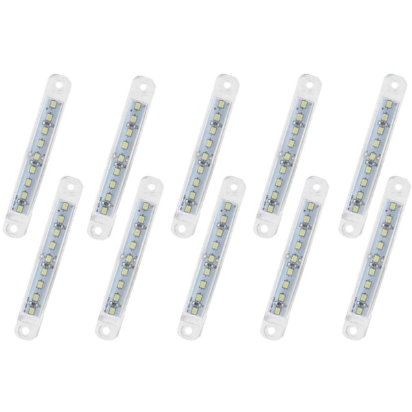 12V 9 LED Bil Udvendige Side Markørlys Hvide Advarsel Baglygter til Lastbil Trailer 10-Pak
