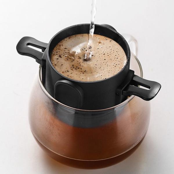 Återanvändbart hopfällbart kaffedripper med stativ, bärbar kaffebryggare för kontor, hem, resekamp-A