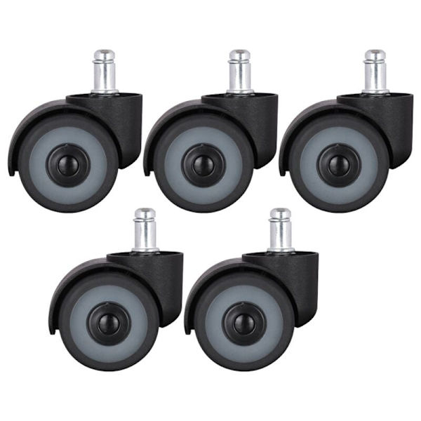 Kontorstolshjul Udskiftning 5PCS Lydløs Slidstærk 2 Tommer Universal Gummi Kontorstolhjul (11X22)