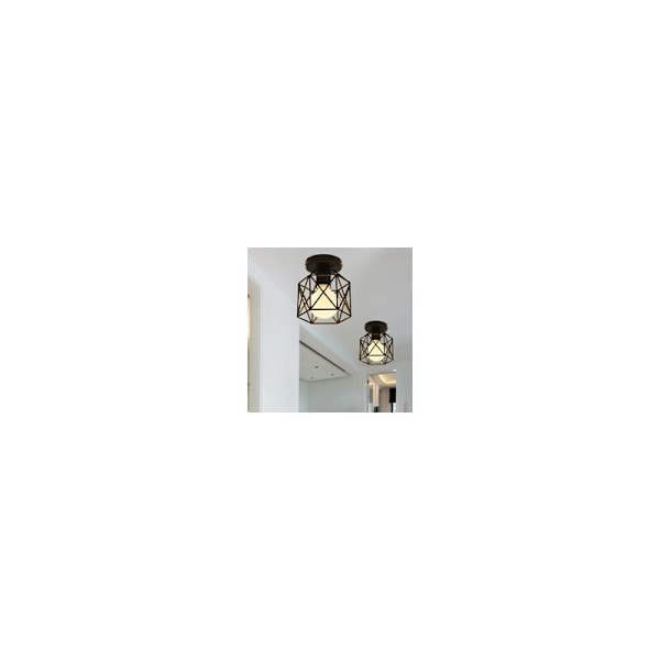 STOEX Retro Industrielt Metal Kvadrat Sort Jern Loftlampe, Cube Cage Hængende Lampe Armatur E27 til Stue Soveværelse Cafe Bar Restaurant Hallwa