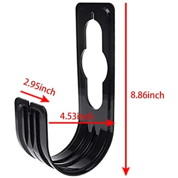 2 stk. Have Slangeholder Bærbar Hanger, Vægmonteret Hanger Beslag, Vandingsslangeholder Hjem Have, Sort