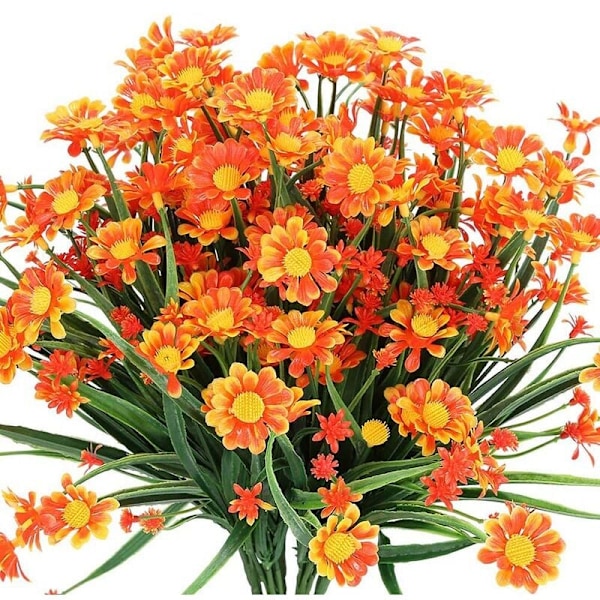 8 st konstgjorda prästkragar blommor falska bladverk falska växter buskar buskar för fönsterlåda hängande planteringsmaskin bondgårdsinredning