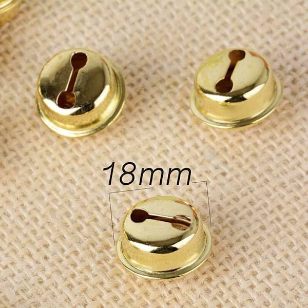 100 st 18 mm små pingelklockor gyllene metall pingelklocka tillbehör för smyckestillverkning hänge juldekoration DIY-hantverk