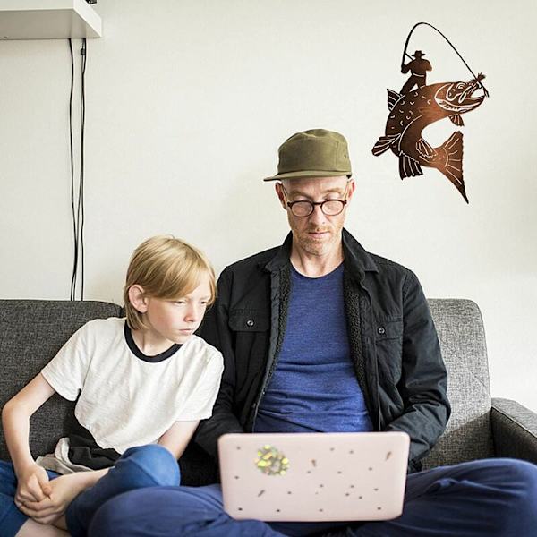 Väggdekoration i rostfritt stål för fars dag - B