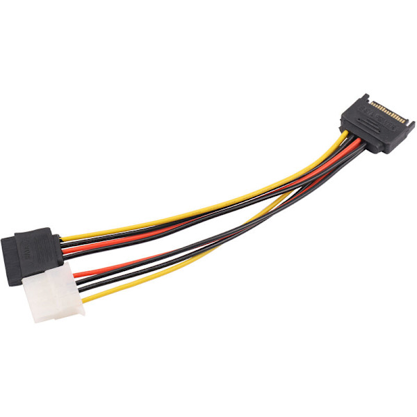 5 stk SATA 15-pin hann til 4-pin IDE + SATA adapterkabel