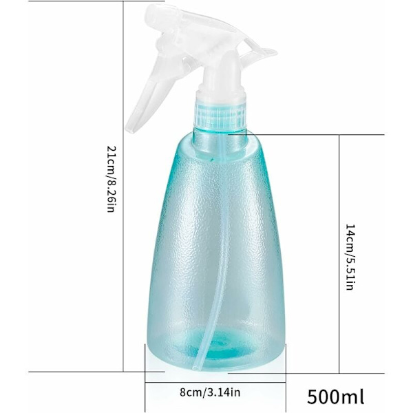 2 stk. tomme sprayflasker 500 ml, plastik sprayflasker, tom sprayflaske, tom pumpeflaske til husholdning, have, frisør, planter, blomster