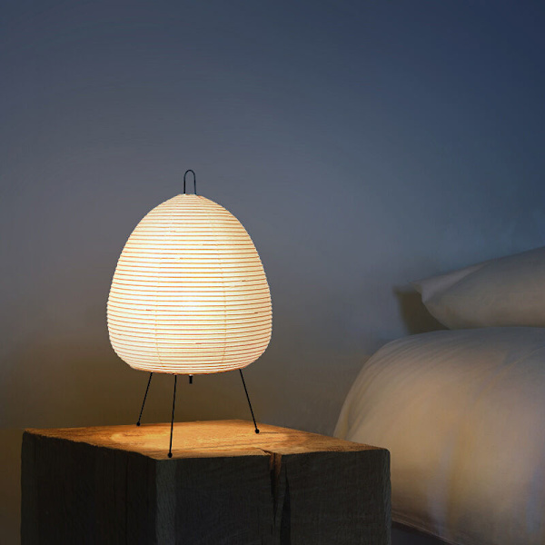 Wabi-sabi stil rispapirlampe, moderne nordisk dekoration bordlampe til stuen, Sengelampe - RWBedside lampe