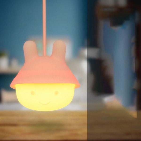 Hængende nattelys Farveskiftende LED Silikonelys med fjernbetjening USB Genopladelige nattelys til børn