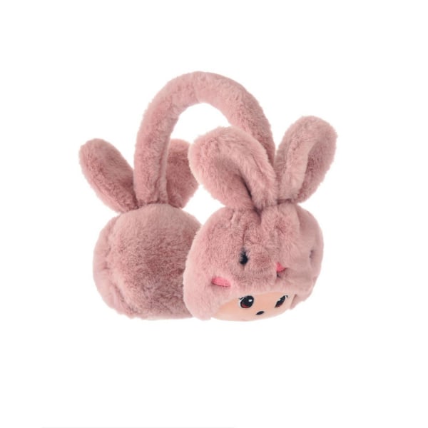 Pink kanin høreværn vinter varme udendørs høreværn pandebånd pels
