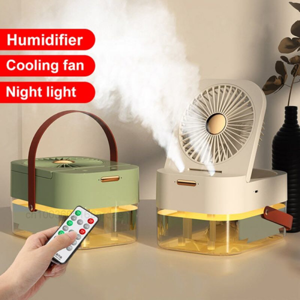 3 in 1 Humidifier Spray Portable Fan Air Cooler Humidifier USB Fan Desk Lamp Fan for Summer Hydration Fan-A