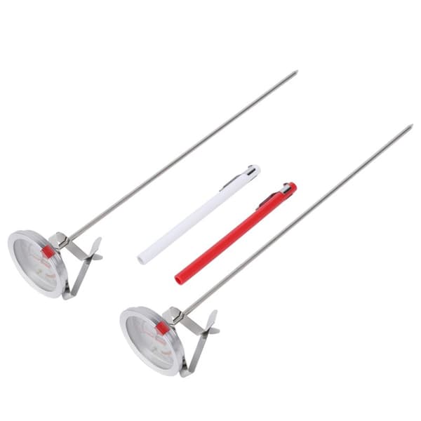 Direkteavlesning termometer 2 stk rustfritt stål termometer 11,8 tommer lang stamme steketermometer