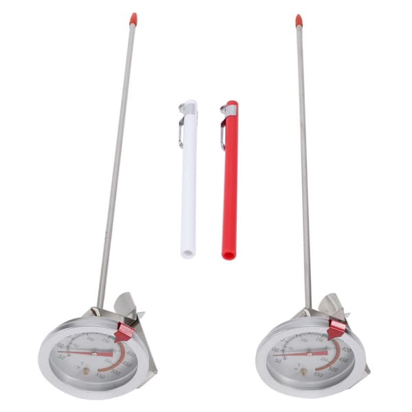 Direkteavlesning termometer 2 stk rustfritt stål termometer 11,8 tommer lang stamme steketermometer