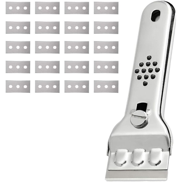 Glaskeramisk Kogeplade Skrabere Rustfrit Stål Glas Skrabere Induktion Kogeplade Skrabere Glaskeramisk Maling Skrabere Glaskeramisk Kogeplade Skrabere med 20 Blade