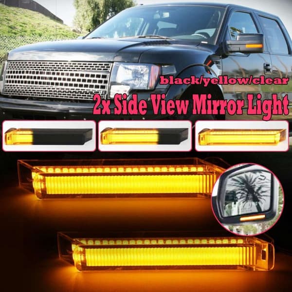 LED-blinklys for sidespeil til bil, dynamisk blinklys for Expedition Mark Black