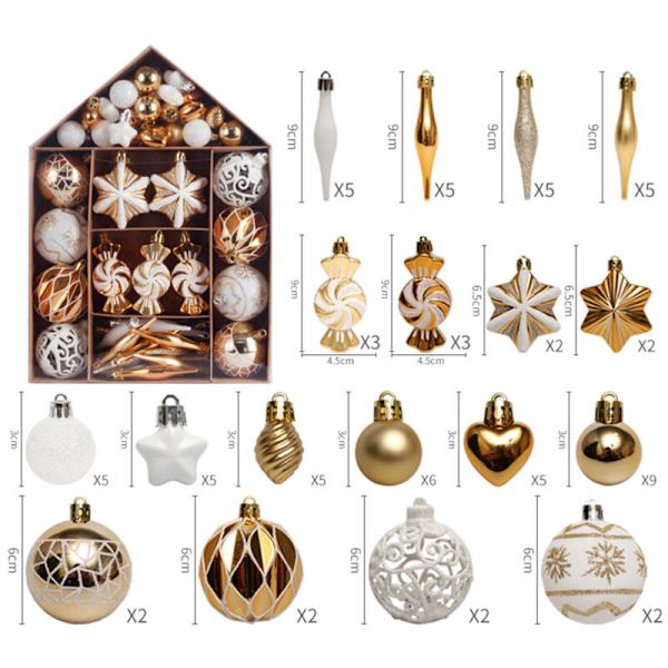 73 stk Julekule Ornamentsett, Julepynt til Tre, Malte Julekule Gavepakke