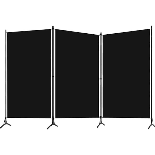 3-osainen väliseinä Musta 260x180 cm