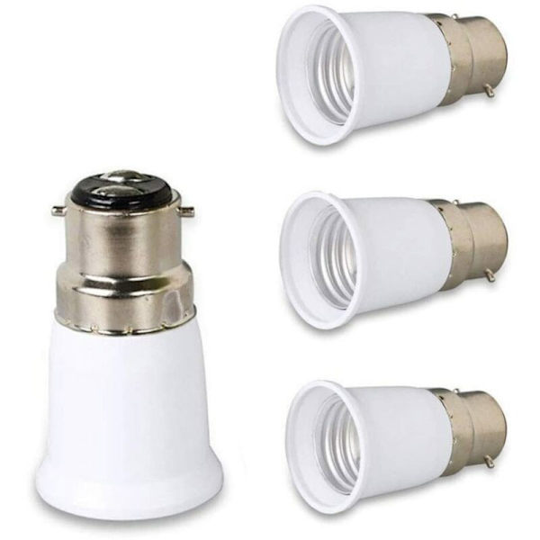 Lyskontaktkonverter B22 til E27 Skruepærekontakt Adapter Lampe Lampholder 4PCS Lampebaser
