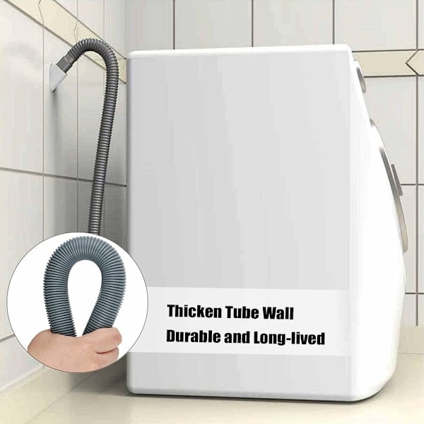3 m Avloppsslang för Tvättmaskin, Tvättmaskinslang, Slangförlängning, Universell Avloppsslangförlängningssats för Tvättmaskin och Diskmaskin -