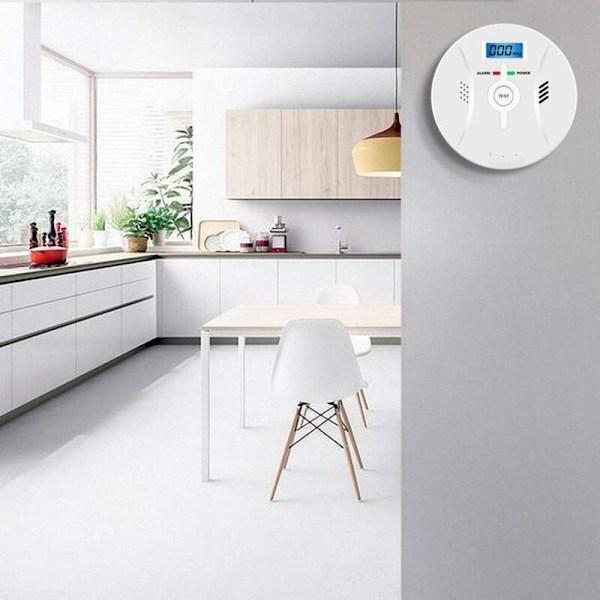Kulmonoxidalarm med LCD-display CO-detektor Høj 85 dB alarm Kulmonoxiddetektor med kulmonoxidsensor Batteridrevet