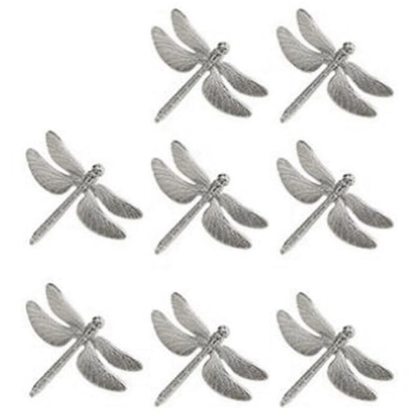 Sølv Serviettringer Sett med 8 for Bryllup Ferie, Dragonfly Metall Serviettholder for Bordlin, Middag Anledning