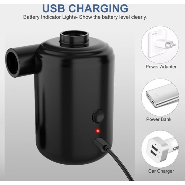 Sähköinen ilmapumppu 5V 3600MAh USB TPY-C latauspumppu Ulkoilma tyhjiöpumppu Kannettava ulkoilman latauspumppu