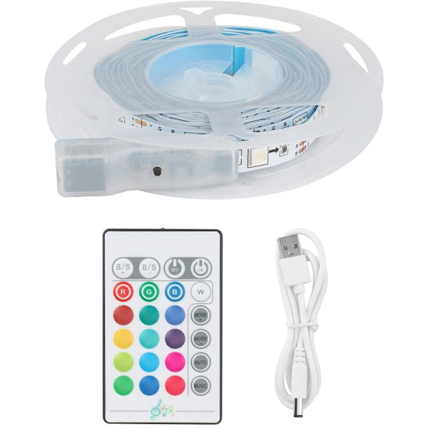 USB-driven LED-list med 5050 RGB-musikfjärrkontroll TV-bakgrundsbelysning Flexibel ljuslist med fjärrkontroll
