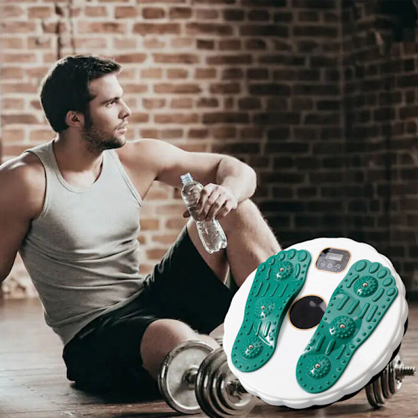 Twist Disc til Træning LCD Display Intelligent Tælling Kropsfremspringende Plade Fodmassage Taljeøvelse Grøn