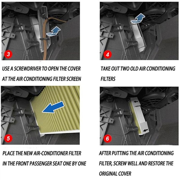 8 kpl malli 3 ilmastointisuodattimen vaihto Y:lle aktiivihiiliautoilmansuodattimella