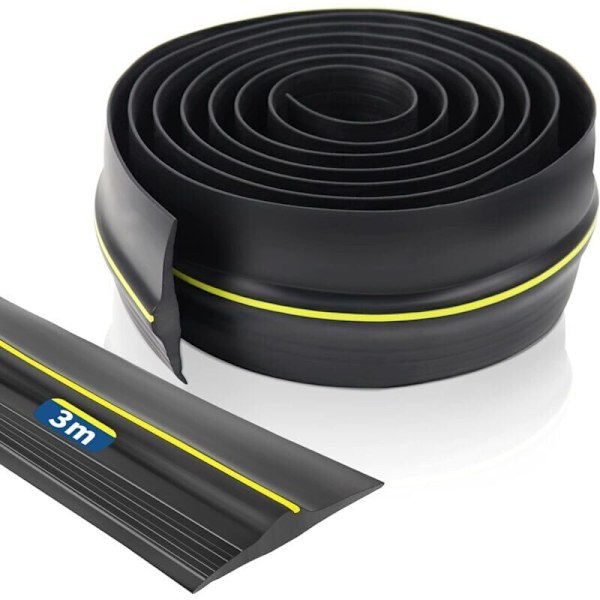 Universal garageporttærskelforsegling, gummigarageportforsegling, garageportforsegling, vejrbestandig gulvforsegling (3M, sort)--