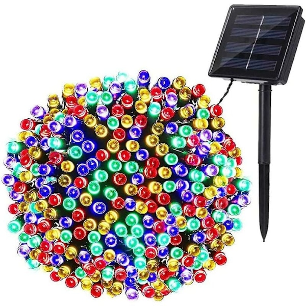 Solcellsdriven julgransljusgirlang, 22m 200 LED Flerfärgad