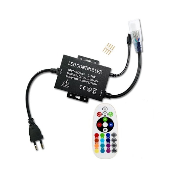 LED-belysning 24-knapps RF-fjärrkontroll för 5050 SMD RGB LED-remsor Svart