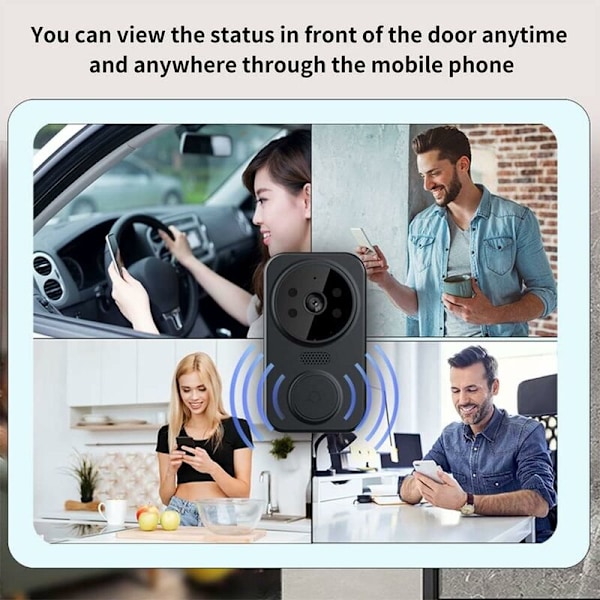 Trådlös Fjärrstyrd Videodörrklocka, Smart Hem Wifi Dörrklocka Utomhus Trådlös Dörrklocka Kamera Klocka Tvåvägs Ljud Intercom Nattseende Smart Life APP