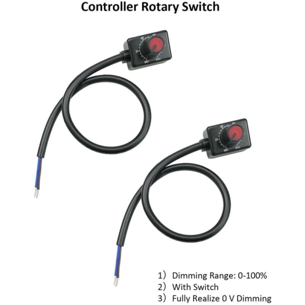 DC 0/1-10V Knob LED-dimmer, Passiv lågspännings-PWM-dimmer för 0-10V eller 1-10V dimbara elektroniska LED-drivrutiner 1 st