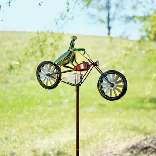 Vintage cykel vindmølle, metalpar roterende kunst, kat og mus, vejrhaner med rustfrit stål, guldsmed