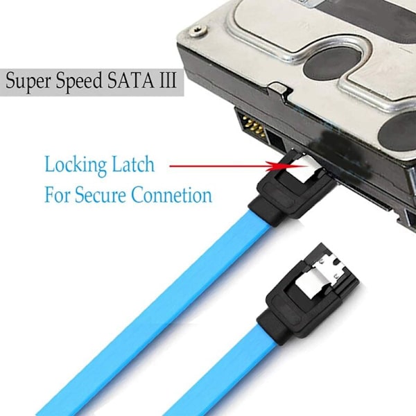 40cm SATA-datakabel 6,0 Gbps blå ändar Plug in Serial SATA-hårddiskkabel SATA 3.0 SSD-datakabel