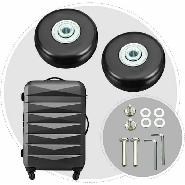 Kofferhjul, Koffertreparasjon Hjul Høy Belastning 50mm Lydløs Gummi Universal Svingbart Utbyttingshjul Transport Erstatter Hjul 4 stk for Koffert