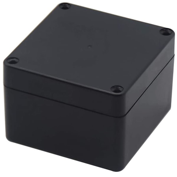 Sort DIY Meter Box Vandtæt ABS Opbevaringsboks Projektboks Opbevaringsboks, 100X100X75Mm