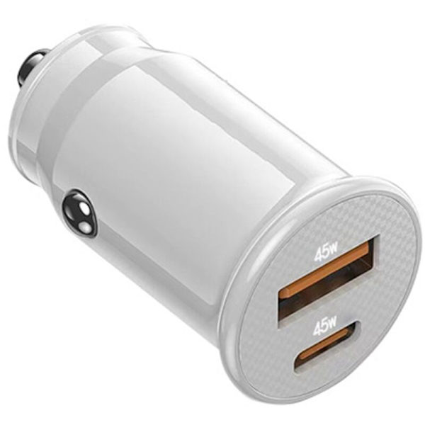 Mini USB-billaddare USB C-billaddare 4.0 45W 5A Typ PD-billaddare för telefon (Blank svart)
