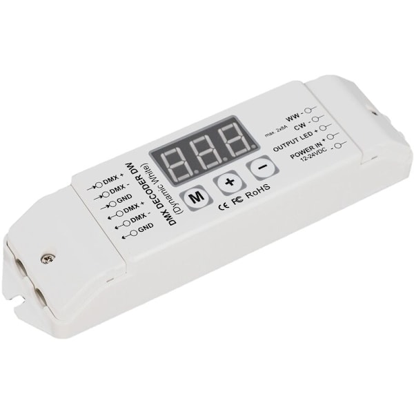 Bc-832 Pwm Dmx512 Led Dekoder Led-kontroller Dmx 2-kanals konstant spenning Dc12V-24V for Ww/Cw Led-stripe lysbånd