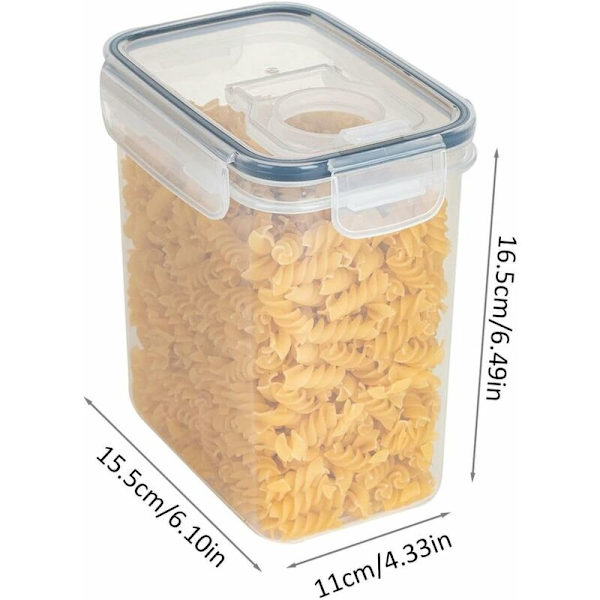 Kjøkkenoppbevaringsboks 1,6l, Konservering med lokk, Lufttett oppbevaring og organisering for oppbevaring av korn, pasta, mel